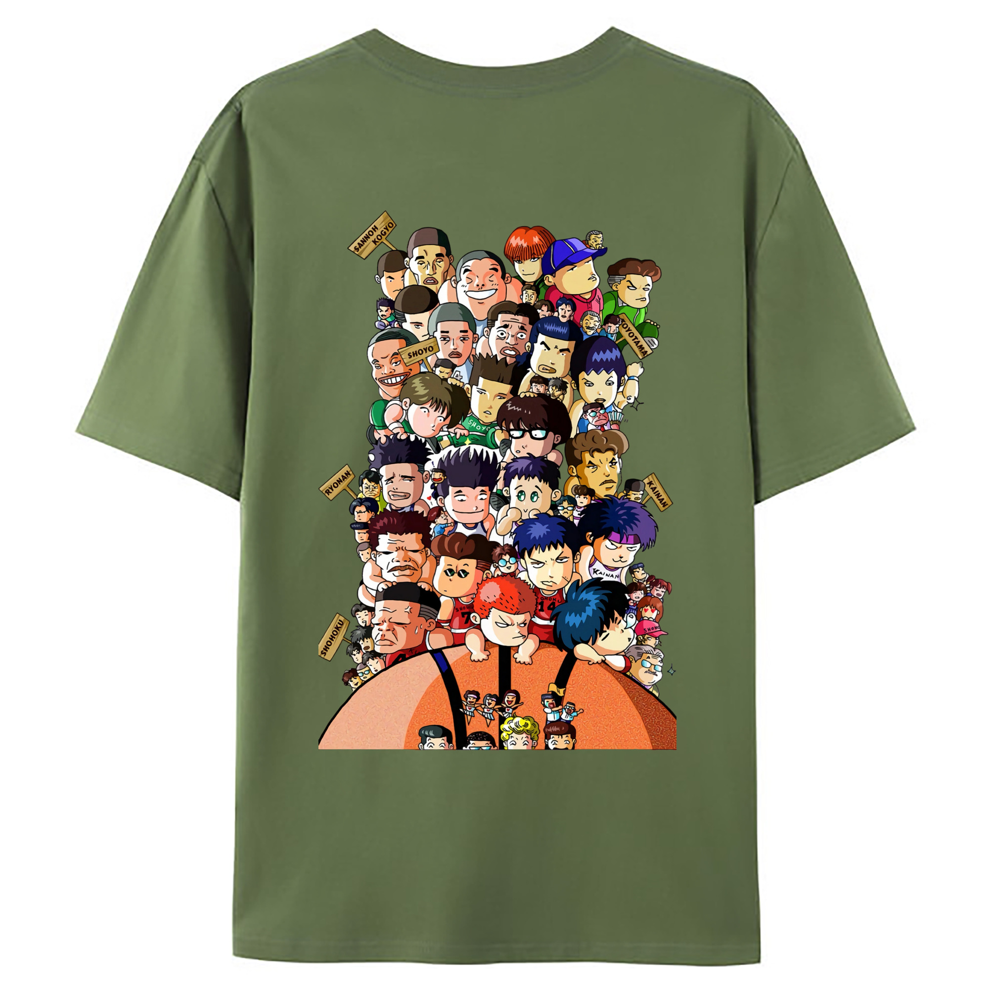 （画像用） SLAM DUNK／スラムダンク 綿100％ メンズ半袖Tシャツ（バックプリント） 通気性